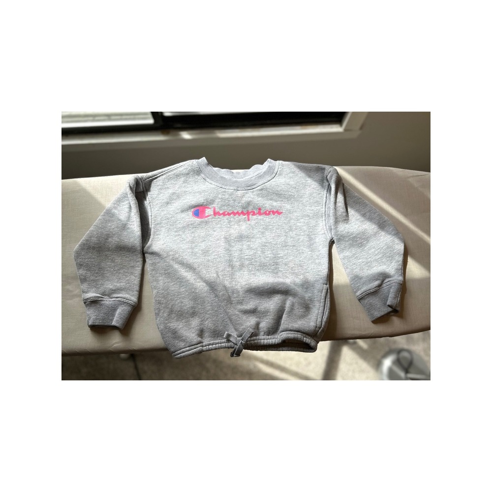 Champion Cinch Waist Sweatshirt Girls 4T Gray Excellent